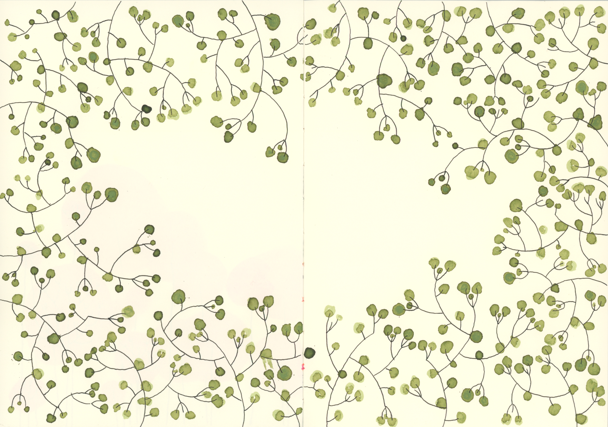 Green summer branches